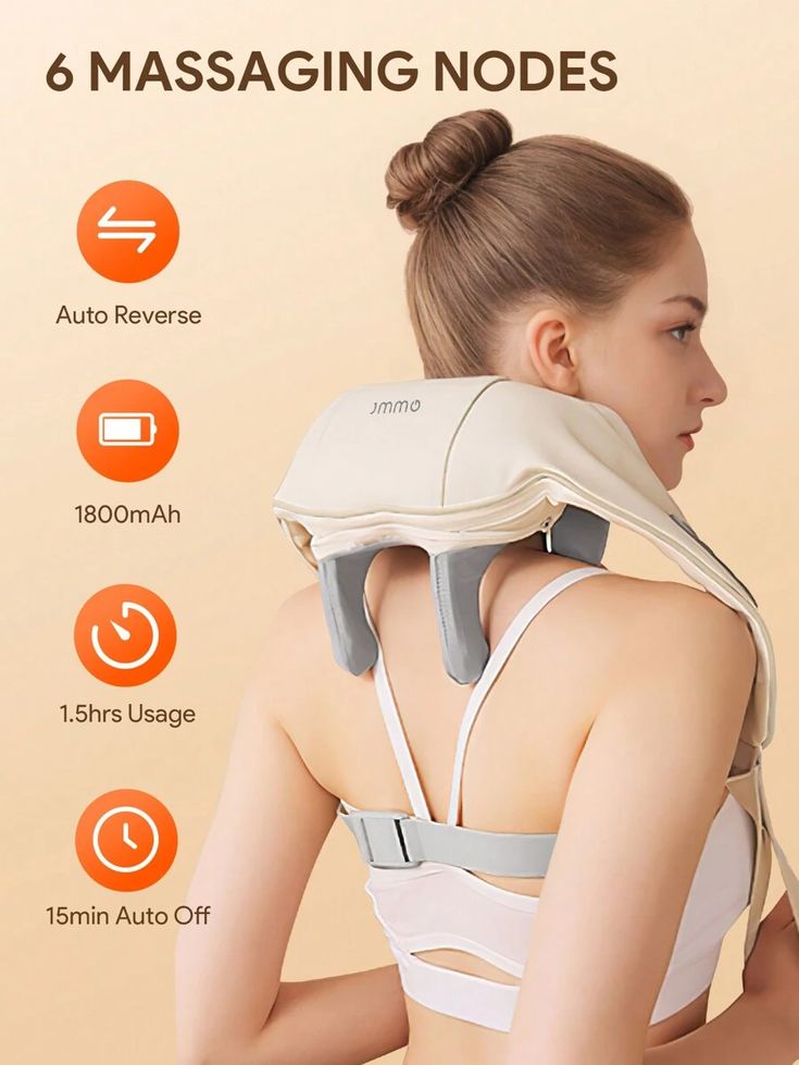 Professional Wireless Neck, Shoulder and Back Massager | جهاز تدليك احترافي لاسلكي للرقبة والكتفين والظهر