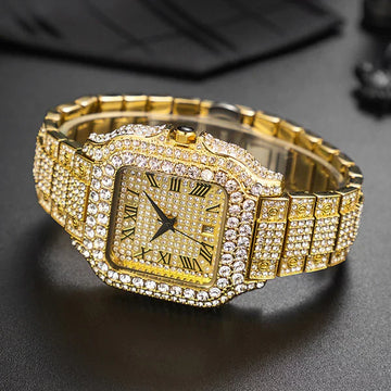 European Hip Hop Diamond Quartz Watch